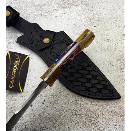 EL YAPIMI DÖVME ÇELİK EPOKSİ HİBRİT KABZELİ AĞIR HİZMET BIÇAĞI KUKRİ (SALLAMA) KOD:CKR826-02