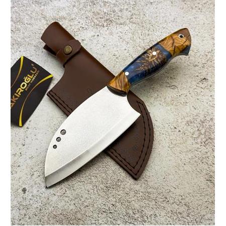 EL YAPIMI YENİ YERLİ ÜRETİM RENK SEÇENEKLİ EPOKSİ HİBRİT KABZELİ ALMAZAN ŞEF AŞÇI BIÇAĞI KOD:CKR827