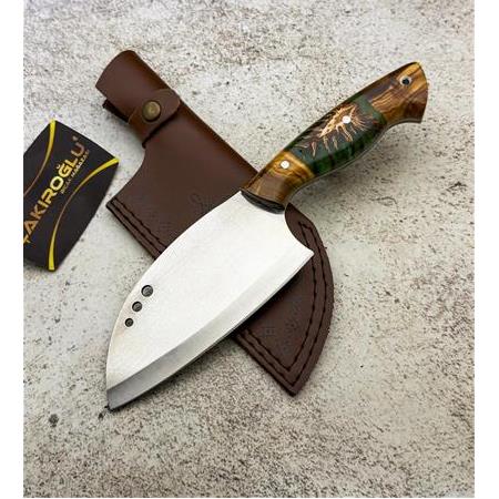 EL YAPIMI YENİ YERLİ ÜRETİM RENK SEÇENEKLİ EPOKSİ HİBRİT KABZELİ ALMAZAN ŞEF AŞÇI BIÇAĞI KOD:CKR827