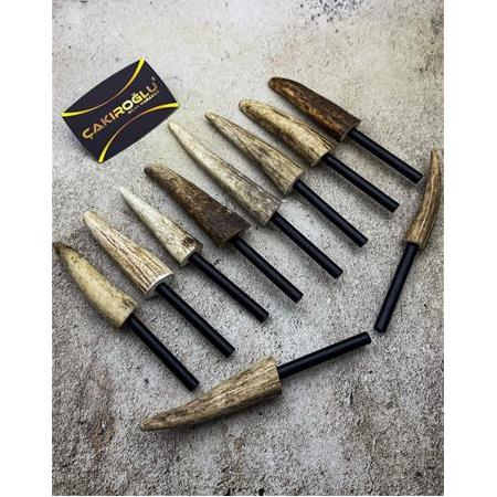 ORİJİNAL GEYİK BOYNUZU KABZELİ MAGNEZYUM ÇUBUĞU - ÇAKMAK TAŞI (ATEŞ BAŞLATICISI) KOD:CKR708