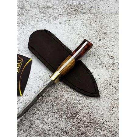 EL YAPIMI YERLİ ÜRETİM EPOKSİ HİBRİT KABZELİ PİRİNÇ BALÇAKLI BUSHCRAFT AV KAMP BIÇAĞI KOD:CKR503-06