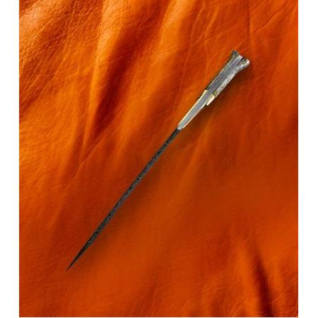 EL YAPIMI YERLİ ÜRETİM DAMASCUS ŞAM ÇELİĞİ BOYNUZ (KEMİK) KABZELİ MİNYATÜR YATAĞAN PALASI