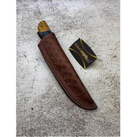 EL YAPIMI YERLİ PUKKO MODEL N690 BÖHLER ÇELİK EPOKSİ HİBRİT KABZELİ AV KAMP BIÇAĞI KOD:CKR586-02
