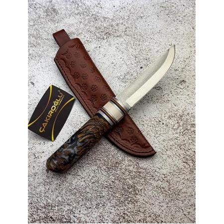 EL YAPIMI YERLİ ÜRETİM PUKKO MODEL N690 BÖHLER ÇELİK EPOKSİ KABZE AVCI AV KAMP BIÇAĞI KOD:CKR586-03
