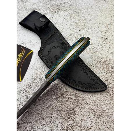 EL YAPIMI DAMASCUS ÇELİK G.CARTA KABZELİ VİKİNG MODEL ALMAZAN BIÇAĞI KOD:CKR575-04