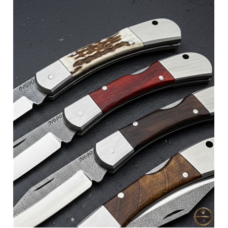 EL YAPIMI N690 BÖHLER ÇELİK, SIRTTAN KİLİT MEKANİZMALI BÜYÜK BOY AVCI AV KAMP ÇAKISI KOD:CKR493-03