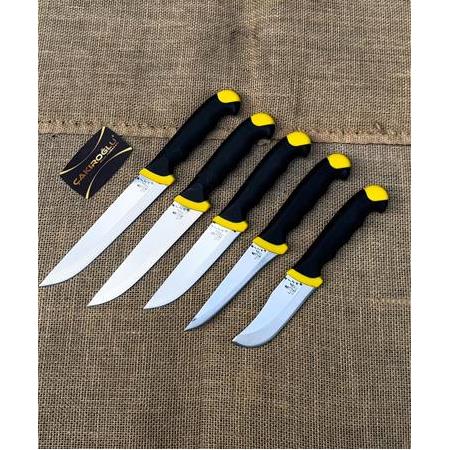 EL YAPIMI YERLİ ÜRETİM YENİ BLACK & YELLOW SERİSİ PROFESYONEL 5’Lİ BIÇAK SETİ KOD:CKR752