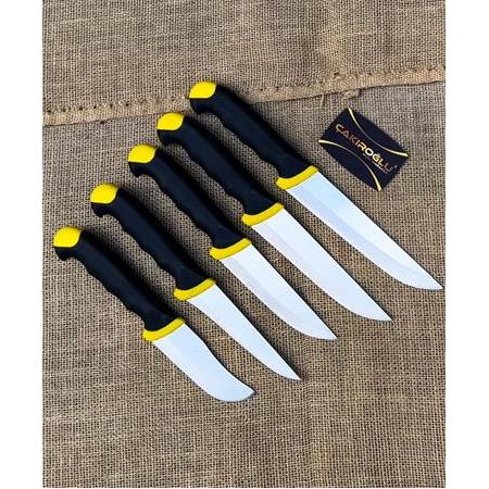 EL YAPIMI YERLİ ÜRETİM YENİ BLACK & YELLOW SERİSİ PROFESYONEL 5’Lİ BIÇAK SETİ KOD:CKR752