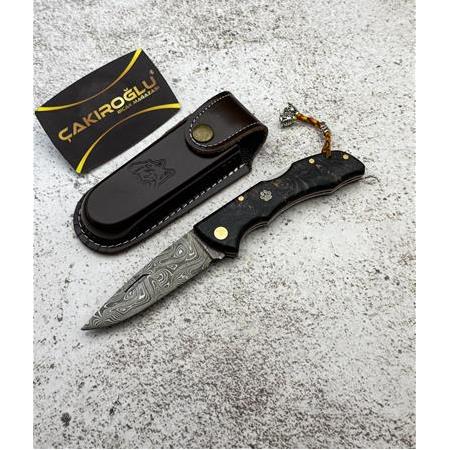 EL YAPIMI ÖZEL ÜRETİM DAMASCUS, STABİLİZE, KİLİT MEKANİZMALI SHOWY SERİES AV KAMP ÇAKISI KOD:0850/16