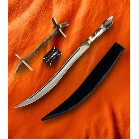 EL YAPIMI YERLİ ÖZEL ÜRETİM GEYİK BOYNUZU KABZELİ LAZ YATAĞAN PALASI KOD:CKR577-06