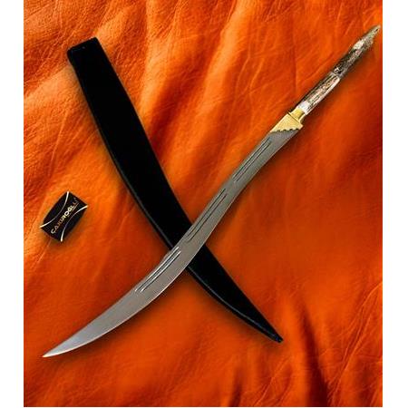 EL YAPIMI YERLİ ÖZEL ÜRETİM GEYİK BOYNUZU KABZELİ LAZ YATAĞAN PALASI KOD:CKR577-07