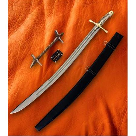 EL YAPIMI YERLİ ÖZEL ÜRETİM DERİ KINLI VE AHŞAP STANDLI FSM FATİH SULTAN MEHMET KILICI