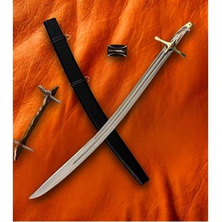 EL YAPIMI YERLİ ÖZEL ÜRETİM DERİ KINLI VE AHŞAP STANDLI FSM FATİH SULTAN MEHMET KILICI