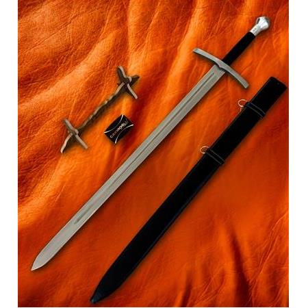 EL YAPIMI YERLİ ÖZEL ÜRETİM DERİ KINLI ARTHUR ŞÖVALYE KILICI KOD:CKR811-03