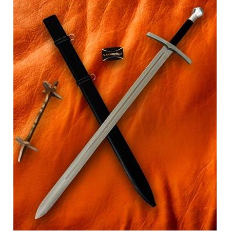 EL YAPIMI YERLİ ÖZEL ÜRETİM DERİ KINLI ARTHUR ŞÖVALYE KILICI KOD:CKR811-03