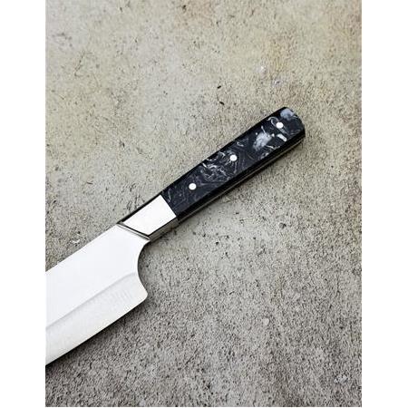 EL YAPIMI SINIRLI ÖZEL ÜRETİM EPOKSİ KABZELİ PROFESYONEL SANTOKU ŞEF AŞÇI BIÇAĞI KOD:CKR607-02