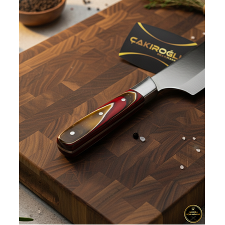 EL YAPIMI YERLİ ÜRETİM VERZALİT KABZELİ NAKİRİ MODEL PROFESYONEL ŞEF AŞÇI BIÇAĞI KOD:CKR441-08