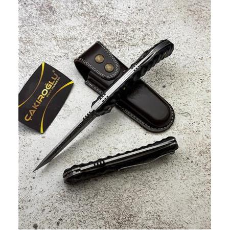 EL YAPIMI 4116 PASLANMAZ ÇELİK GRAVÜR İŞLEMELİ COMPACT KABZELİ KİLİTLİ TANTO MODEL AV KAMP ÇAKISI