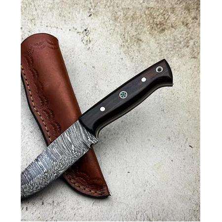 EL YAPIMI ÖZEL ÜRETİM DAMASCUS ÇELİK VE KÖK CEVİZ KABZELİ BUSHCRAFT AV KAMP BIÇAĞI KOD:CKR520-02