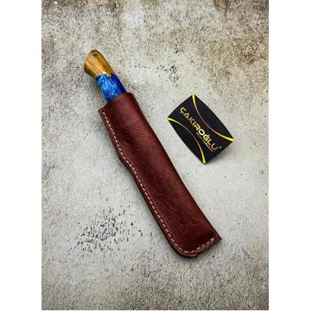 EL YAPIMI ÖZEL ÜRETİM DÖVME ÇELİK EPOKSİ HİBRİT KABZELİ BUSHCRAFT AVCI AV KAMP BIÇAĞI KOD:CKR544-04