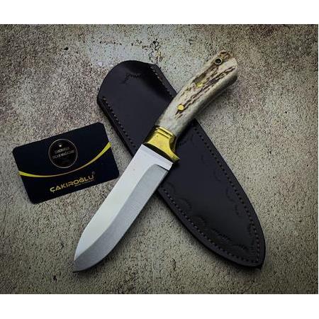 EL YAPIMI YERLİ ÜRETİM BUSHCRAFT NO:3 BÜYÜK BOY AVCI AV KAMP BIÇAĞI KOD:CKR583/03