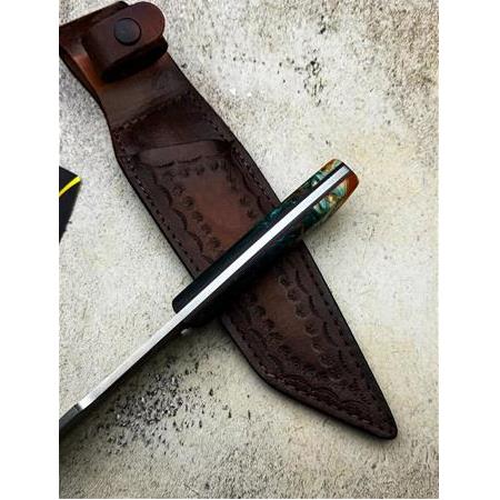 EL YAPIMI ÖZEL ÜRETİM VE ÖZEL SERİ EPOKSİ KABZE N690 BÖHLER ÇELİK TANTO AV KAMP BIÇAĞI KOD:CKR613-04