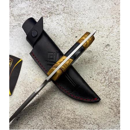 EL YAPIMI YERLİ ÖZEL ÜRETİM N690 BÖHLER ÇELİK EPOKSİ HİBRİT KABZELİ AV KAMP BIÇAĞI KOD:CKR806-03