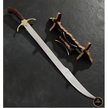 EL YAPIMI YERLİ ÜRETİM AHŞAP STANDLI VE KUTULU HEDİYELİK SÜLEYMAN ŞAH KILICI KOD:CKR760