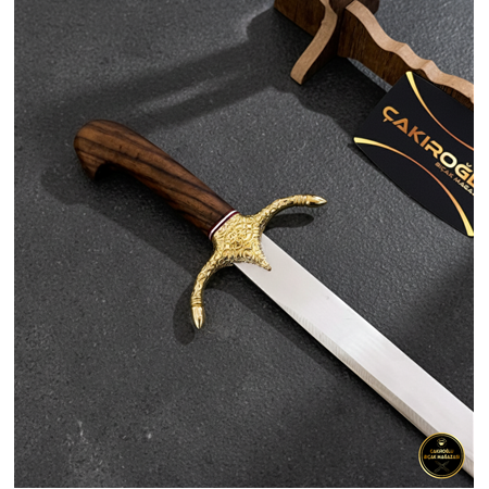 EL YAPIMI YERLİ ÜRETİM AHŞAP STANDLI VE KUTULU HEDİYELİK SÜLEYMAN ŞAH KILICI KOD:CKR760