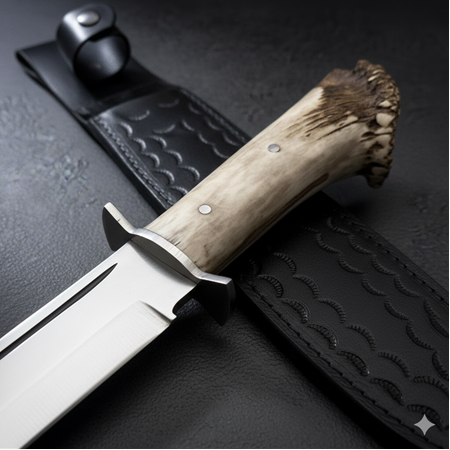 EL YAPIMI YERLİ ÖZEL ÜRETİM ORİJİNAL DÖVME ÇELİK KÖK GEYİK BOYNUZU KABZELİ SALLAMA PALA KOD:CKR824